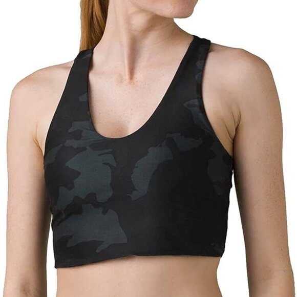 Prana Tops - NWT Prana Reversible Black Green Camo Momento Crop Top Size XS